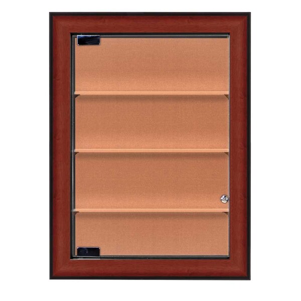 Indoor Enclosed Combo Board, 48"x36", Black Frame/Grey & Amethyst